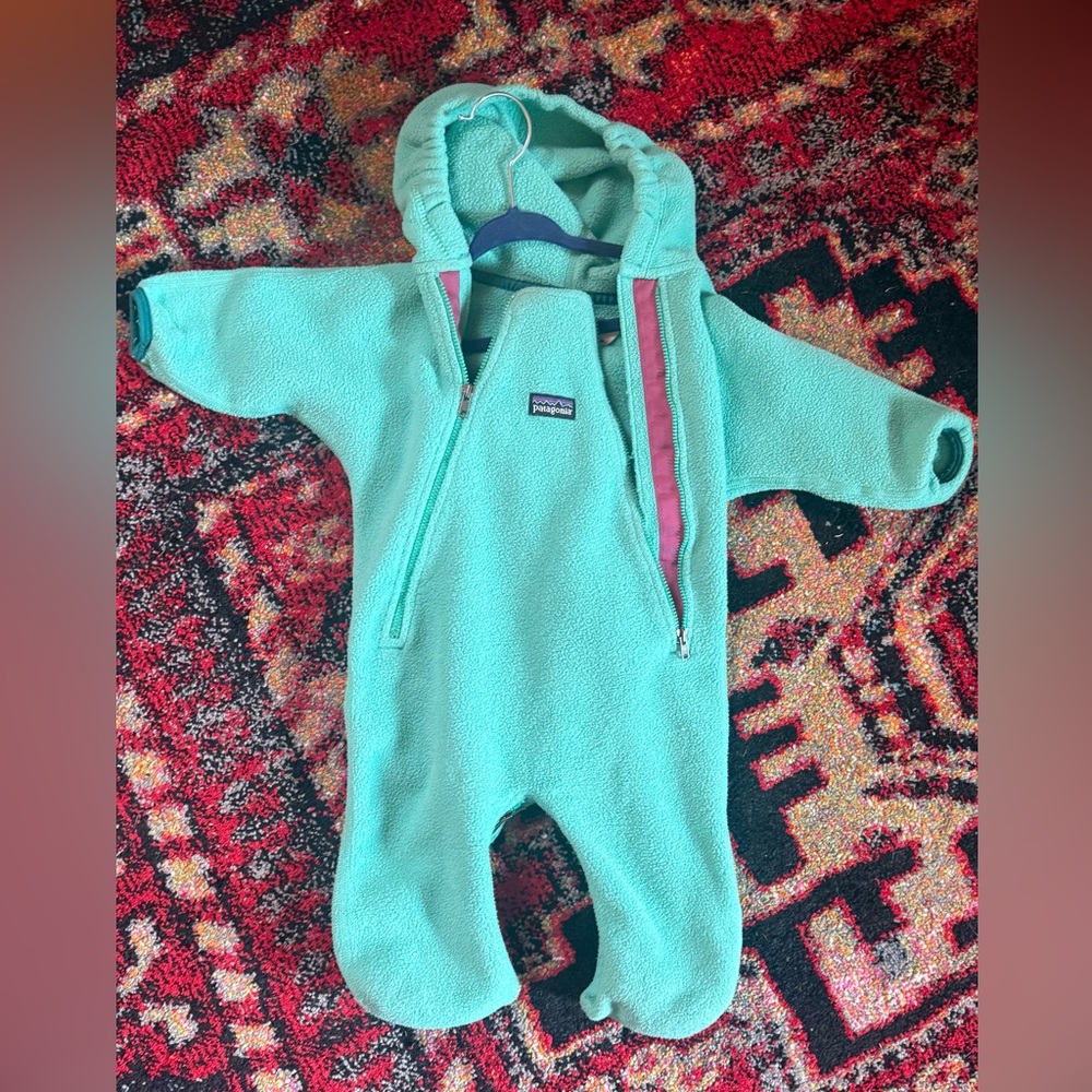 Vtg patagonia fleece bunting baby suit